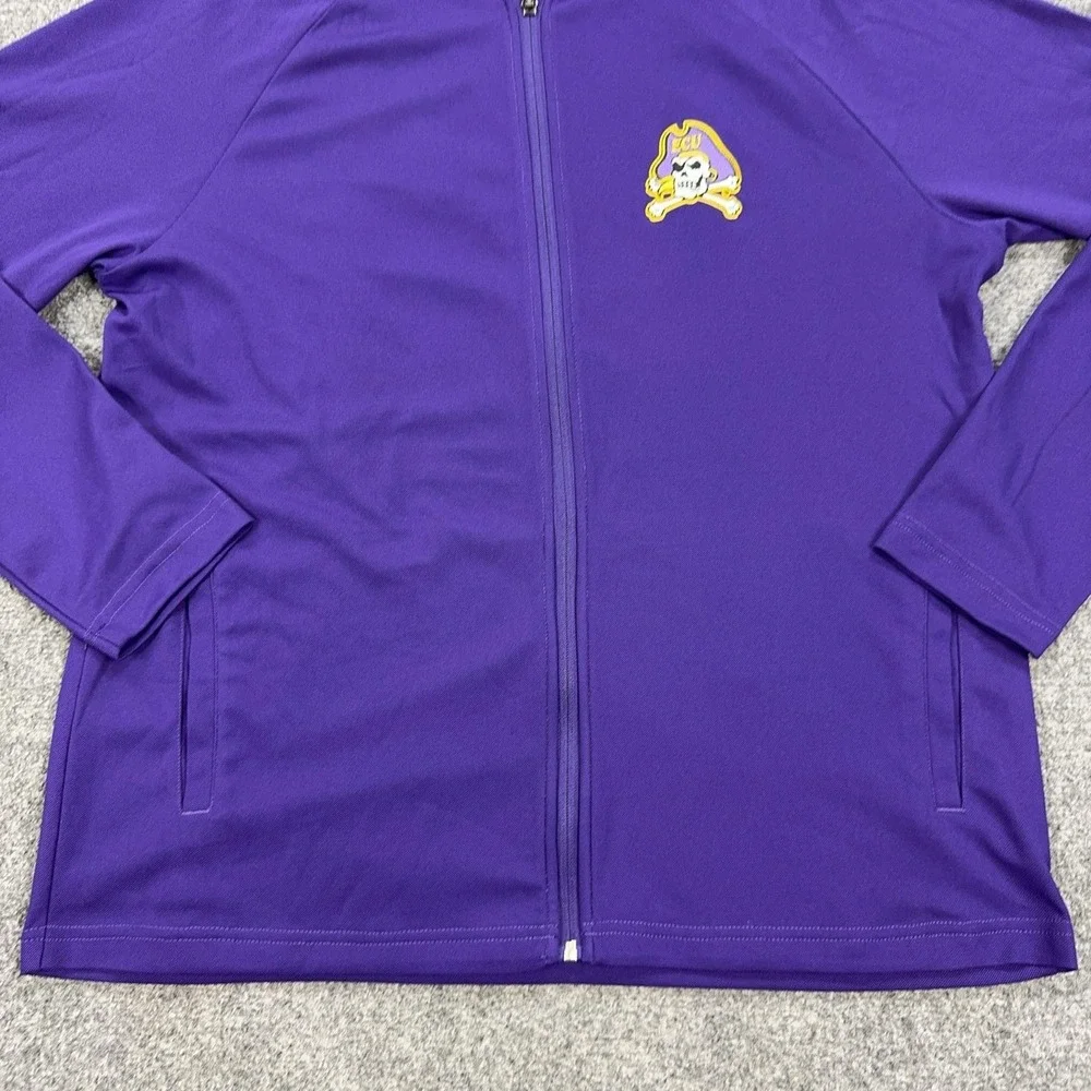 East Carolina Pirates Jacket Mens Large Purple NCAA Football Antigua Hooded